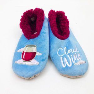 NWT Snoozies Women's Slippers Cloud Wine Light Blue Large 9/10